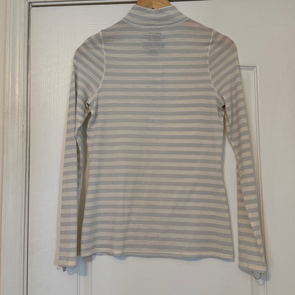 Patagonia Light Blue & Cream Striped Half-Zip Pullover - Picture 3 of 5